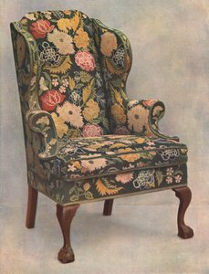 Ořechová židle potažená výšivkou, 1905 od Shirley Charles Llewellyn Slocombe