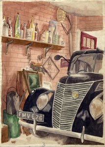 Auto v garáži, c1950. od Shirley Markham