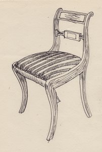 Židle s pruhovaným sedákem, 1951. od Shirley Markham