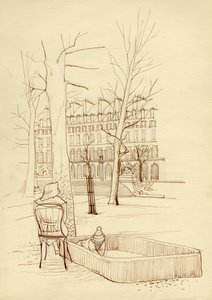 Dítě hrající si v pískovišti, Paříž, Francie, c1951. od Shirley Markham
