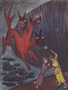 Dante a Virgil s tříhlavým monstrem, 1951. od Shirley Markham