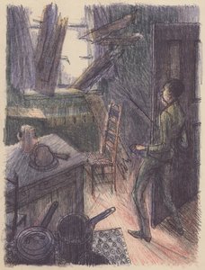 Scéna z Neviditelného muže: rozbití okna, 1953. od Shirley Markham