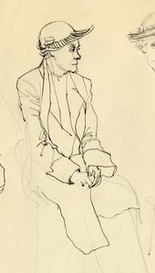 Sedící žena v klobouku, 1953.