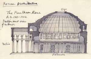 Pantheon, Řím, Itálie, 1951. od Shirley Markham