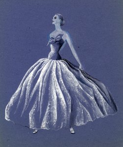 Žena v plesových šatech bez ramínek, c1952. od Shirley Markham