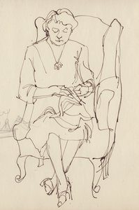 Žena šití, c1950. od Shirley Markham