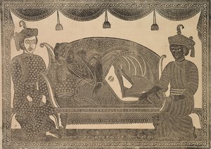 Kalighat Painting, 1800s.