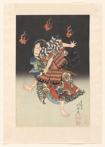 Nakamura Shikan II jako de vos (kitsune) Genkurô v het toneelstuk 