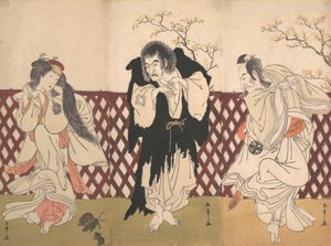 Ichikawa Danjuro IV v roli mnicha Mongaku ze hry Hana-zumo Genji-biki, 1775. od Shunsho