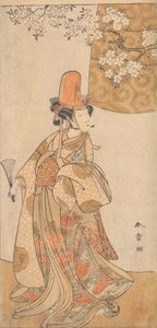 Tomi Segawa Saburo člen Tejie f dcera dívčího stupně člen Hanaho Kazeori eboshi klobouk, únor 1774. od Shunsho