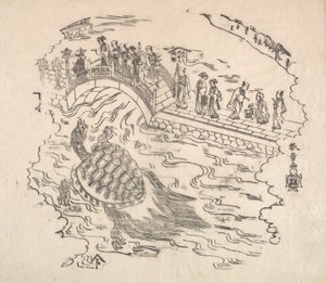 Shinabazu Benten Kaicho: Ceremoniál uctívání Benten v chrámu Shinabazu, 18. století. od Shunsho