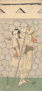 První Nakamura Nakazo jako válečník převlečený za Rokubu, 1770 nebo 1771. od Shunsho