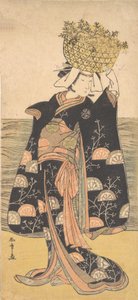 První Nakamura Nakazo v roli ducha Shiragiku, ca. 1778.