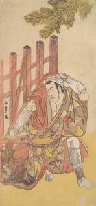 Čtvrtý Matsumoto Koshiro jako psanec Při pohledu na dřevěné Ninsogaki, ca. 1779-83. od Shunsho