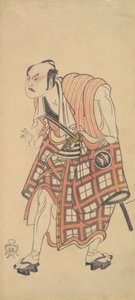 Druhý Nakajima Mihoemon jako muž stojící s hlavou nakloněnou dopředu, 1768 nebo 1769. od Shunsho