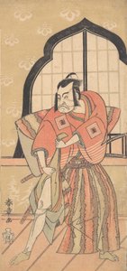 Třetí Ichikawa Danzo jako samuraj oblečený ve slavnostním Kamishimo, 1769 nebo od Shunsho