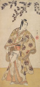 Třetí Ichikawa Yaozo jako Daimyo stojící pod javorem, ca. 1783. od Shunsho
