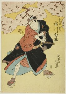 Herec Ichikawa Hakuen jako Sukeroku od Shunshosai Hokucho