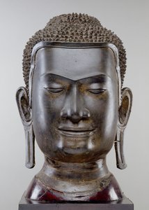 Buddha Head, Ayutthaya kultura, U Thong styl (bronz)