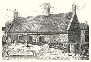 Almshouses at Beaminster (rytina)