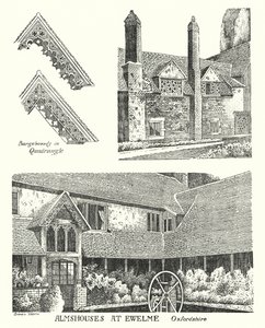 Almshouses at Ewelme, Oxfordshire (rytina)