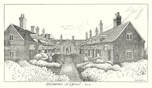Almshouses at Lyford, Berks (rytina)