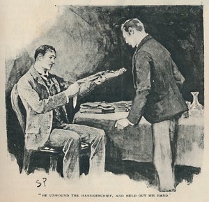 Odmotal kapesník a natáhl ruku, 1892 od Sidney Paget