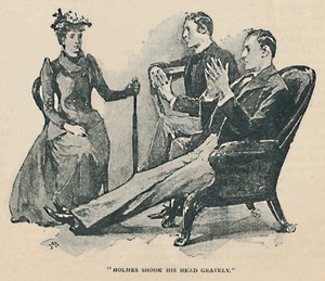 Holmes vážně zavrtěl hlavou, 1892 od Sidney Paget