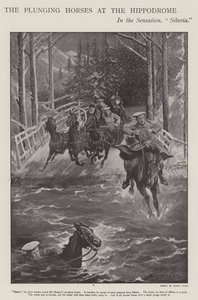 Ponořování koní na Sibiři, představení na londýnském hipodromu (litho) od Sidney Paget