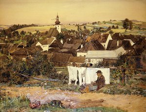 Oberosterreichisches Dorf (Hornorakouská vesnice) od Sidonie Springer