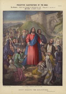 Kristus uzdravující množství (barevná rytina) od Siegfried Detler Bendixen