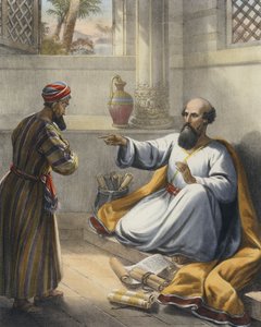 Elisha a Gehazi (barevná rytina) od Siegfried Detler Bendixen
