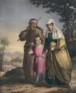 Ježíš se vrací se svými rodiči do Nazaretu (barevná rytina) od Siegfried Detler Bendixen
