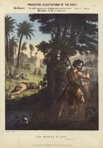 Vražda Ábela (kolorovaná rytina)