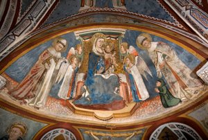 Freska Panny a dítěte ze školy Siena od Sienese School