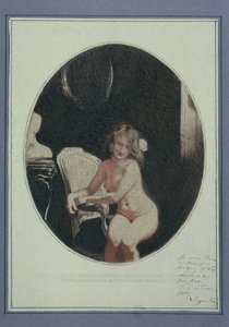 Sedící ženský akt od Sigmund Walter Hampel