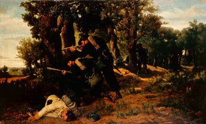 Ambush of Bersaglieri (vojáci), Silvestro Lega (1826-1895).