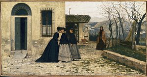 Návštěva (olej na plátně od Silvestro Lega