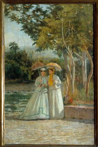 Procházka v zahradě Malba Silvestra Lega (18126-1895) Florencie 19. století, Muzeum moderního umění od Silvestro Lega