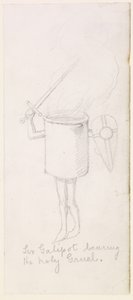 Sir Galipot nesoucí svatou Gruel, kolem 1855-59 (tužka na papíře) od Simeon Solomon