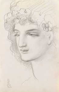 Studie o girlandované hlavě, 1867 od Simeon Solomon