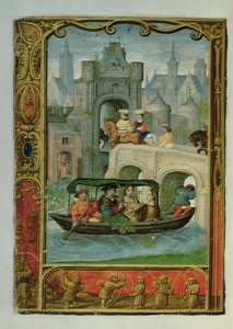 Přidat 24098 f.22v May: A Boating Party and Archery, from Book of Hours, or the Golf Book, c.1520-30 (vellum)