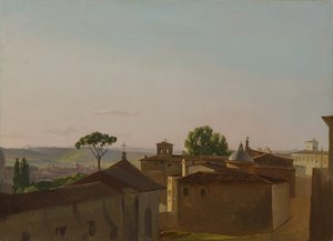 Pohled na kopec Quirinal, Řím, 1800.