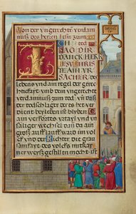 Rand mit dem Volk, das Daniel von Cyrus fordert od Simon Bening