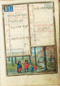 Folio z miniaturní Knihy hodin, použití Řím, Bruggy, 1530-35 od Simon Bening