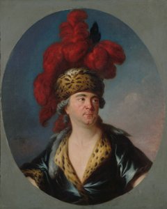 Portrét Henri-Louise Lekaina 1728-1778 jako Čingischána ve hře..., konec 50. let 18. století. od Simon Bernard Lenoir