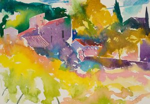 Dveře od stodoly 1, 2013 (akvarel) od Simon Fletcher
