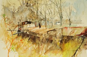 Canal du Midi, 2000 (akvarel) od Simon Fletcher