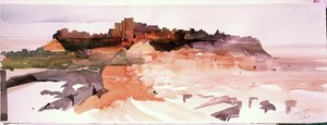 Pouštní citadela, Jaiselmer, 2007 (akvarel na papíře) od Simon Fletcher