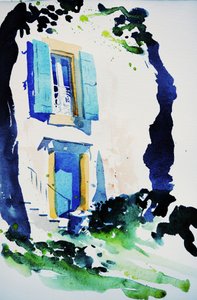 à Fos, 2015 (akvarel) od Simon Fletcher